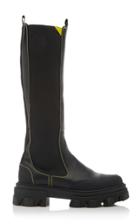 Ganni Lug-sole Leather Knee-high Boots