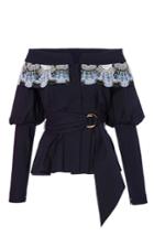 Peter Pilotto Cotton Lace Belted Blouse