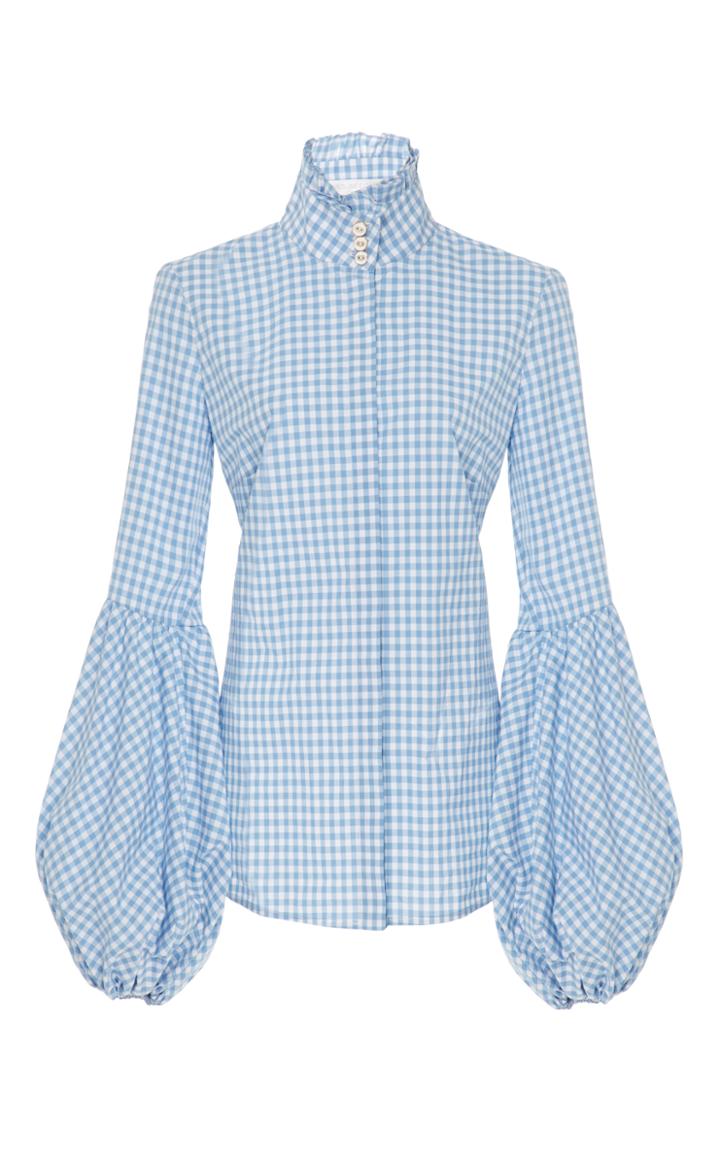 Caroline Constas Jaqueline Gingham Blouse