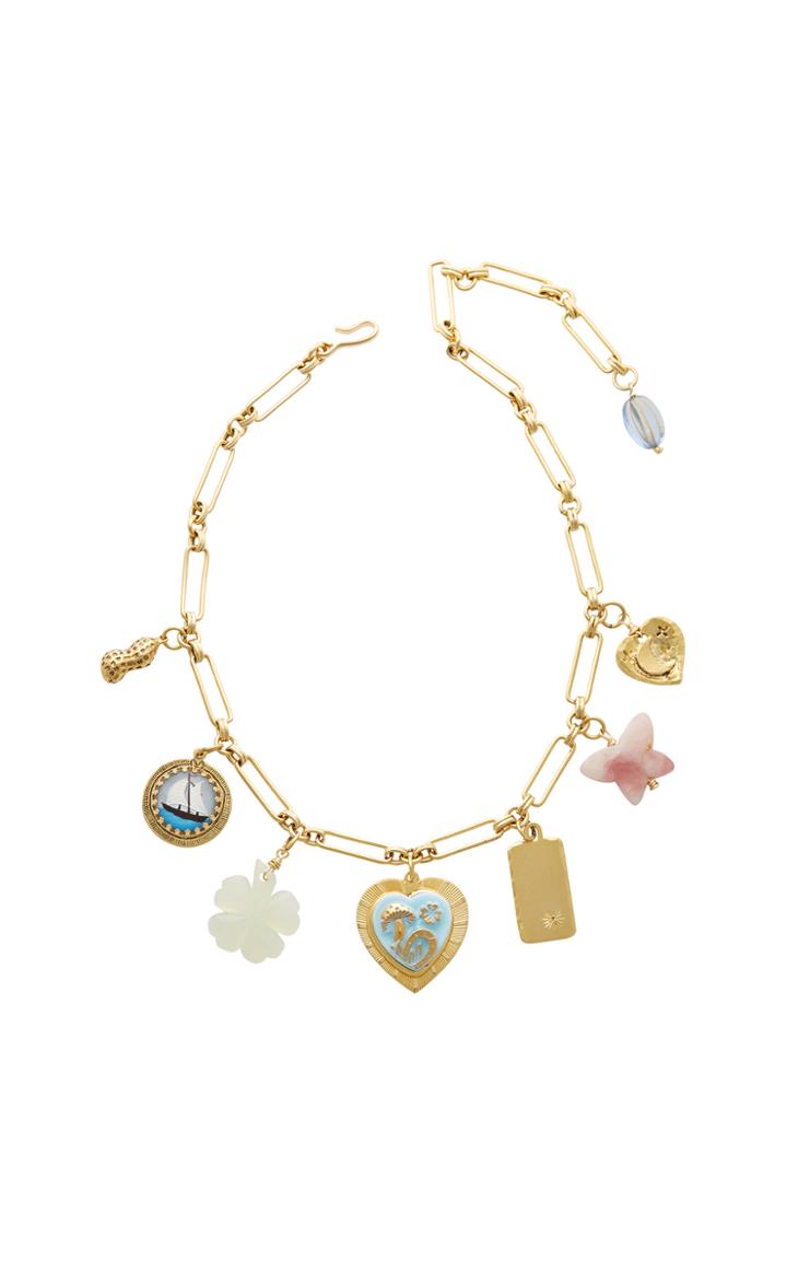 Brinker & Eliza Mischief Managed 24k Gold-plated Charm Necklace