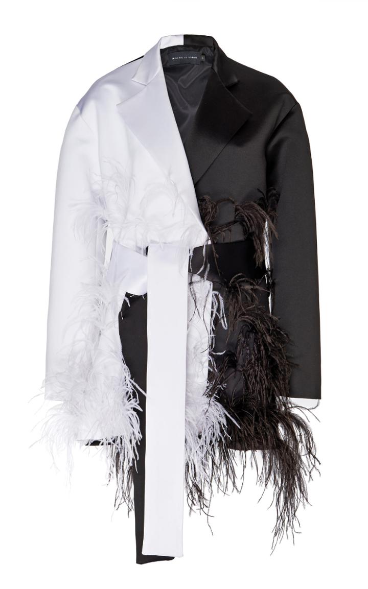 Moda Operandi Michael Lo Sordo Balance Two-tone Feathered Crepe Blazer Size: 8