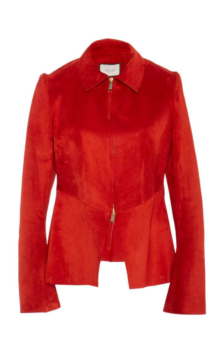 Alexis Unity Half-zip Calf Suede Jacket