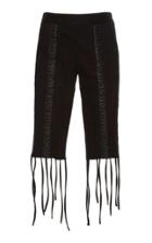 Sally Lapointe Leather Embroidered Capri Pant
