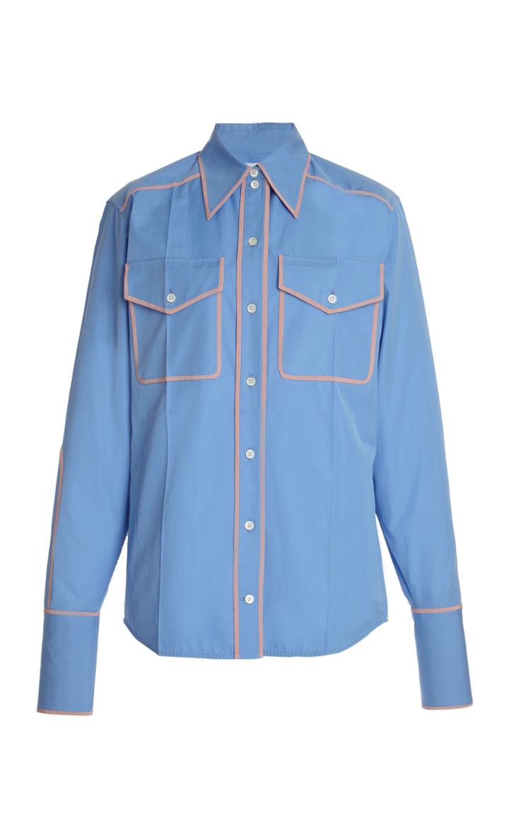 Moda Operandi Victoria Beckham Contrast-tipped Cotton Shirt