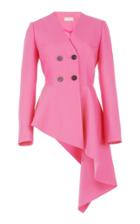 Delpozo Asymmetrical Double Breasted Wool And Silk-blend Jacket