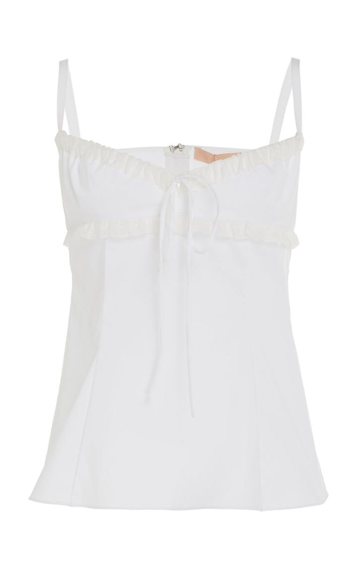 Brock Collection Bow-detailed Cotton-blend Top