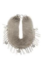 Roberto Cavalli Lux Metal Mesh And Fringe Necklace