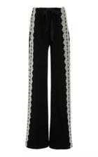 Naeem Khan Lace-trimmed Wide-leg Crepe Pants