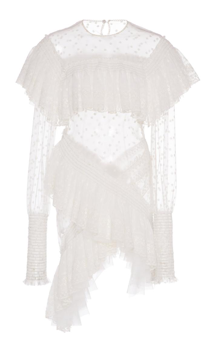 Philosophy Di Lorenzo Serafini Square Neck Embroidered Tulle Dress