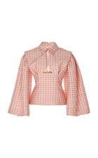 Moda Operandi Emilia Wickstead Cutout Puff Sleeve Top Size: 8