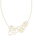 Natori 14k Gold Dispersed Diamond Asymmetric Sakura Necklace
