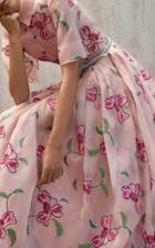 Carolina Herrera Floral Embroidered Organza Gown