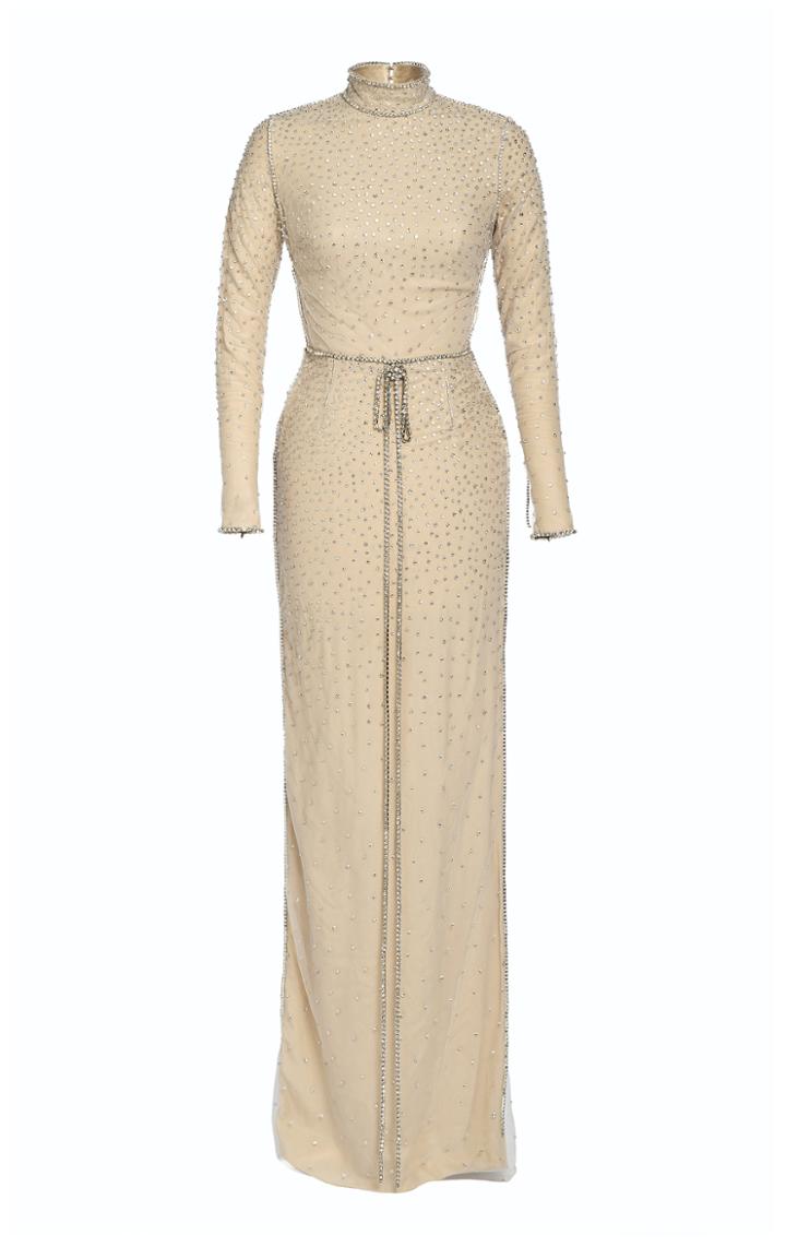 Moda Operandi Khyeli High Neck Silk Crepe Gown