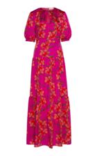 Borgo De Nor Alma Floral-print Silk-satin Maxi Dress