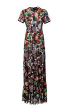 Cynthia Rowley Embroidered Tulle Maxi Dress