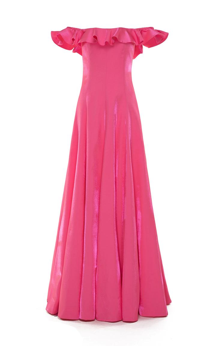 Moda Operandi Huishan Zhang Maribel Ruffled Taffeta Gown