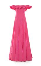 Moda Operandi Huishan Zhang Maribel Ruffled Taffeta Gown