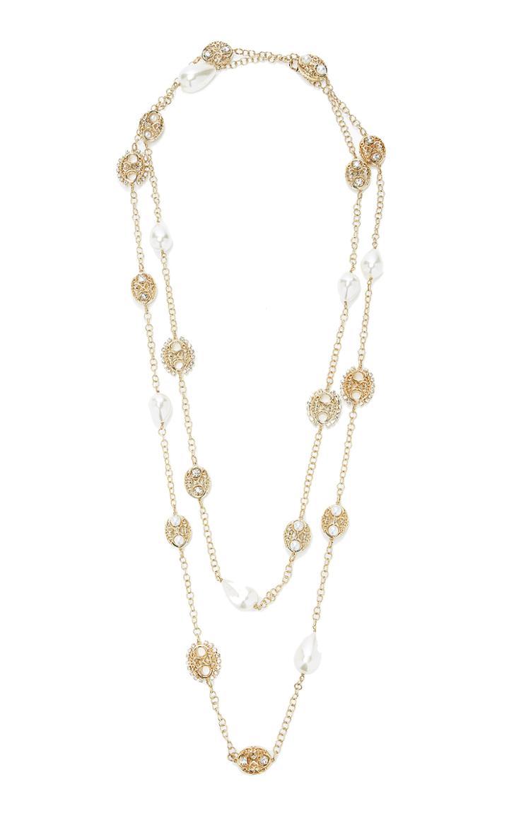 Moda Operandi Rosantica Tarocchi Glass Crystal And Pearl Necklace