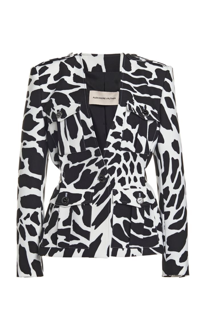 Moda Operandi Alexandre Vauthier Giraffe-print Crepe Jacket