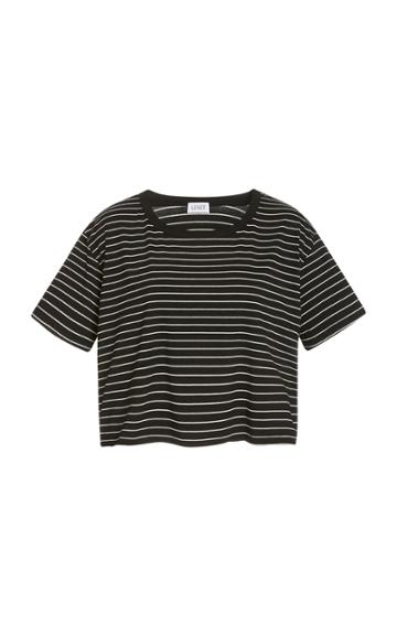 Leset Amber Cropped Striped Jersey T-shirt