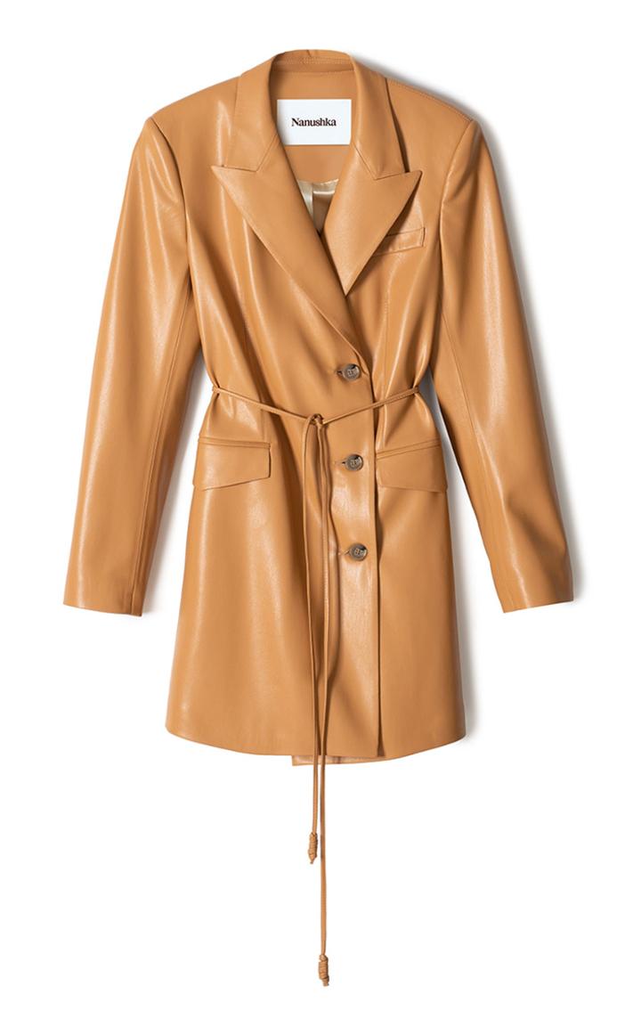 Moda Operandi Nanushka Remi Oversized Vegan Leather Mini Blazer Dress