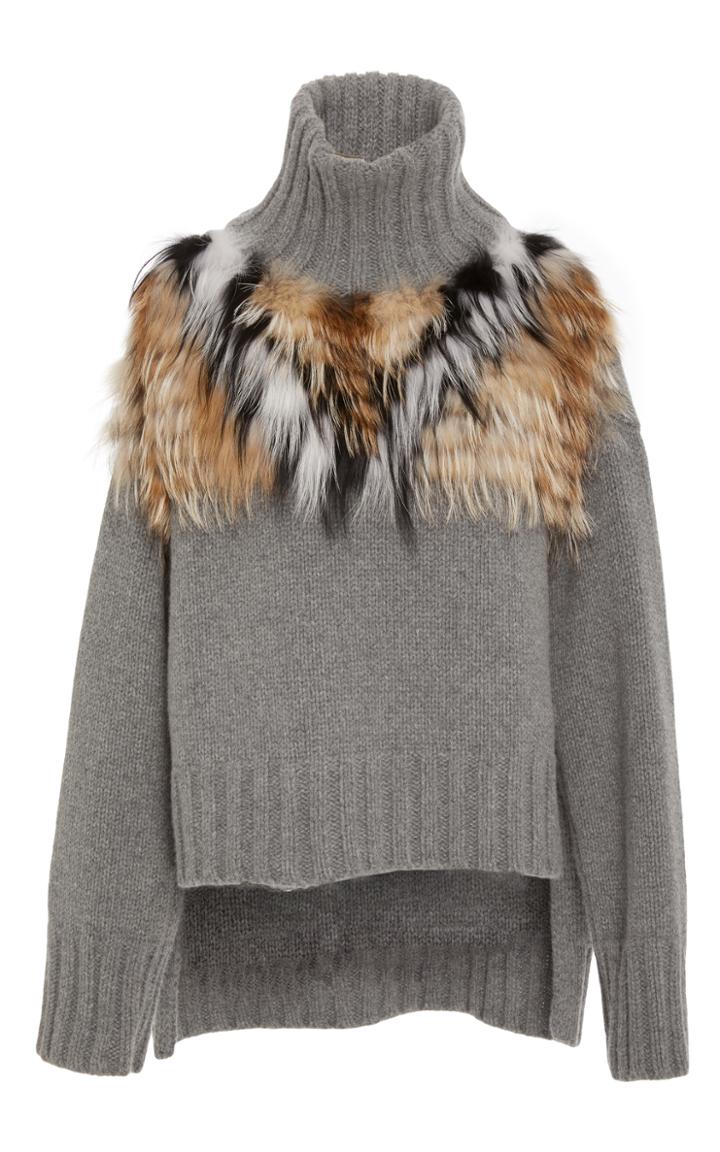 Sally Lapointe Chevron Smokey Fox Patch Pullover