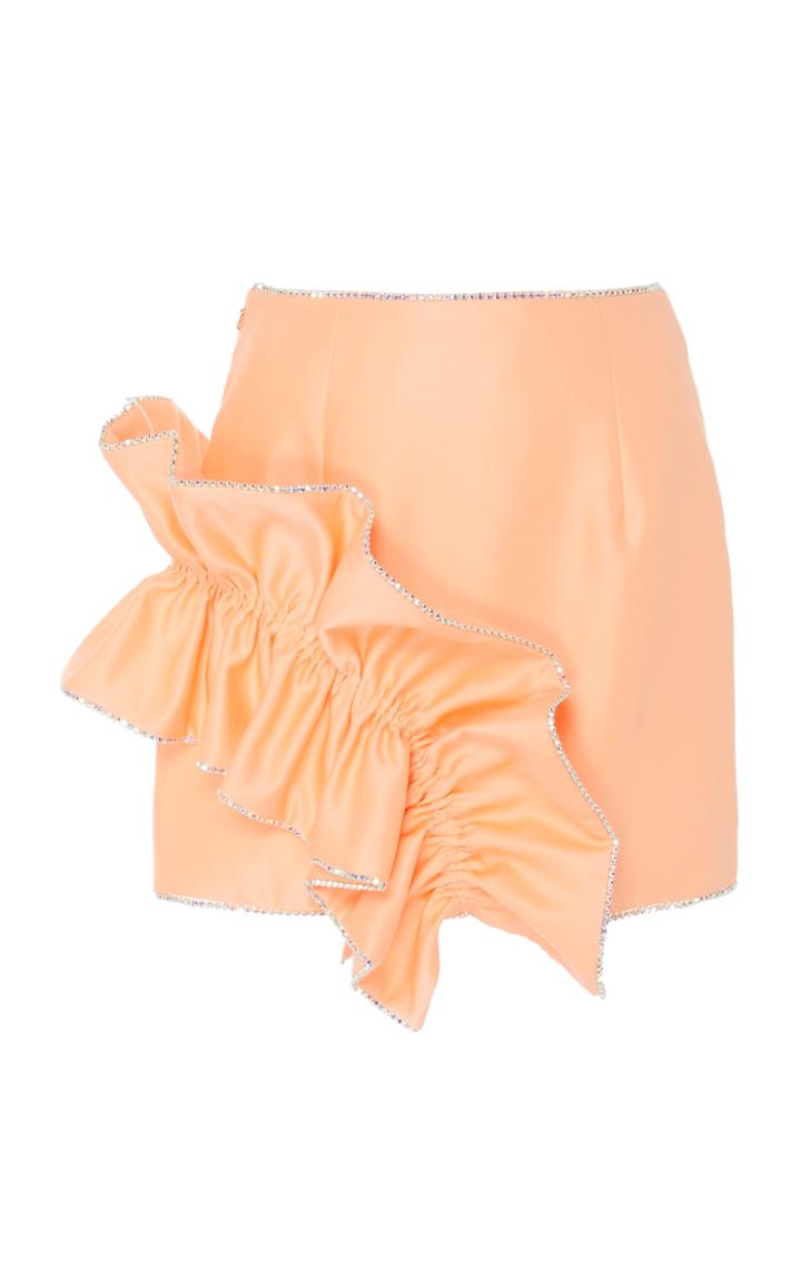 Moda Operandi Area Crystal Embellished Ruffled Mini Skirt Size: 0