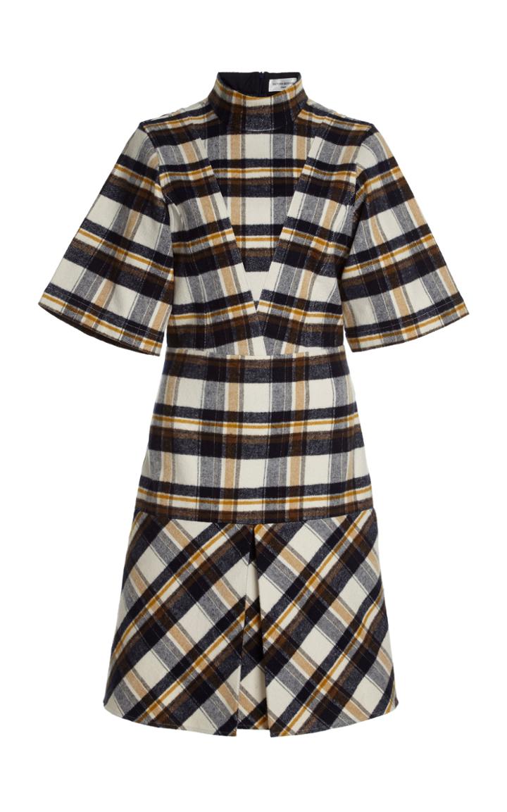 Moda Operandi Victoria Beckham Reversed Plaid Cotton Flannel Shirt Dress