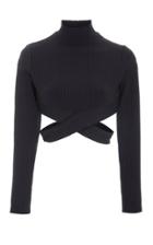 Moda Operandi Michi Reflex Cross Long Sleeve Crop Top Size: Xs