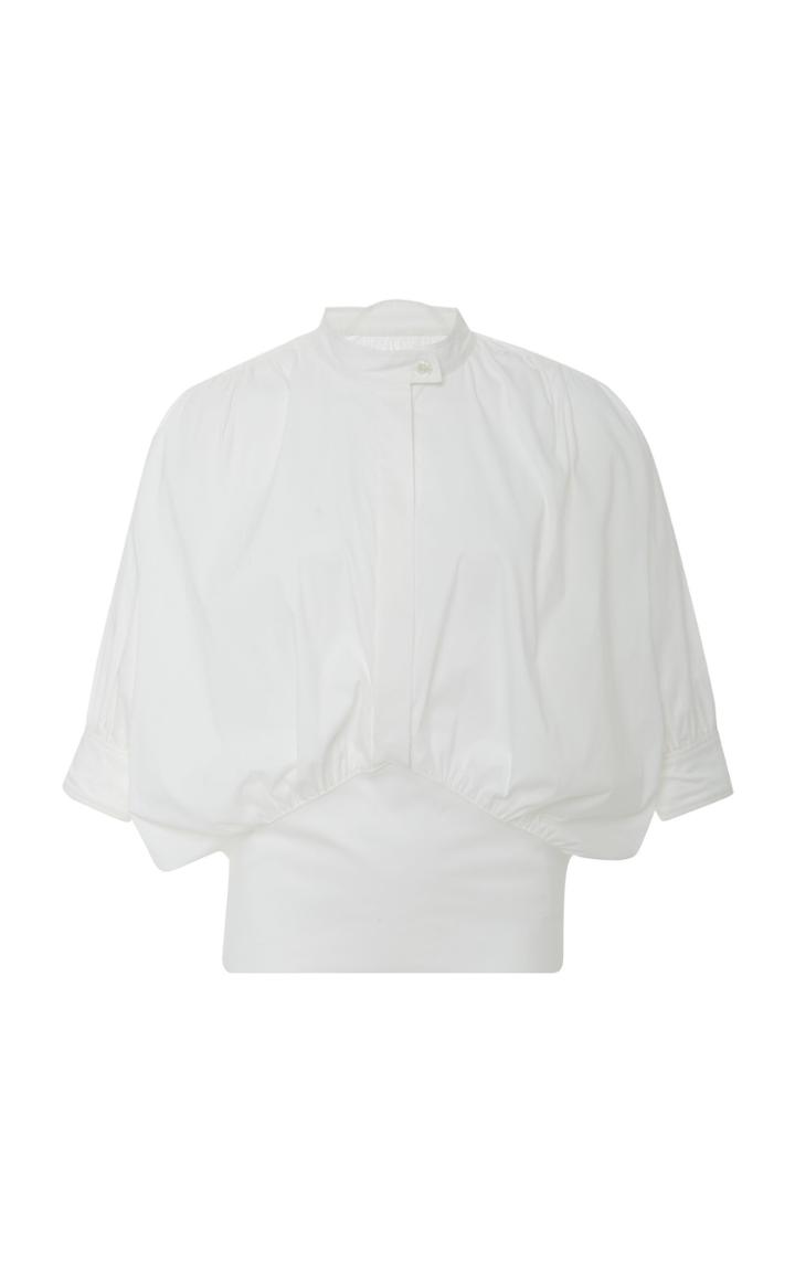 By Any Other Name Cummerbund-detailed Cotton-blend Poplin Shirt