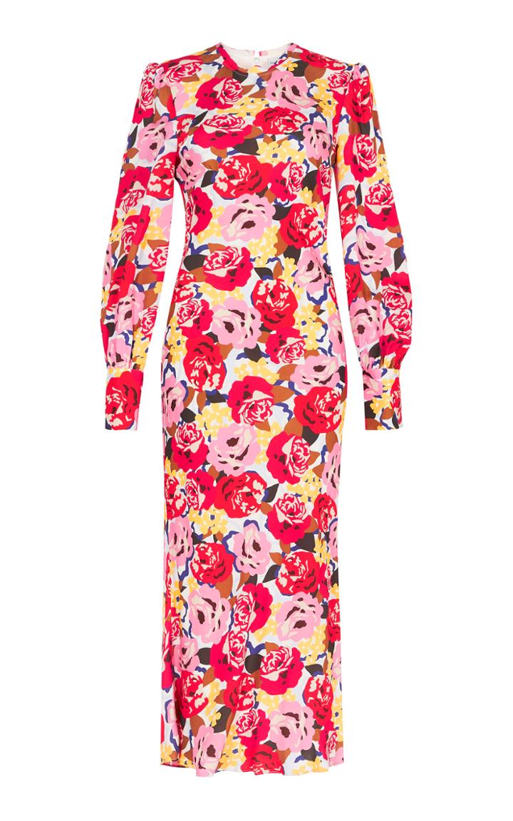 Rebecca Vallance Blume Long Sleeve Midi Dress