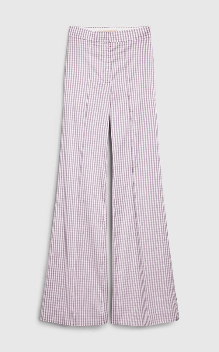 Moda Operandi Brock Collection Simona Gingham Silk Wide-leg Trousers
