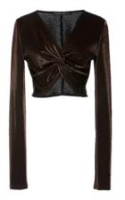 Sally Lapointe Metallic Jersey Twist Front Top