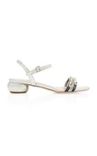 Delpozo Metallic Kitten Heel Sandal