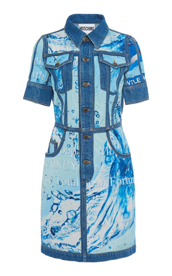 Moschino Printed Denim Shirt-dress