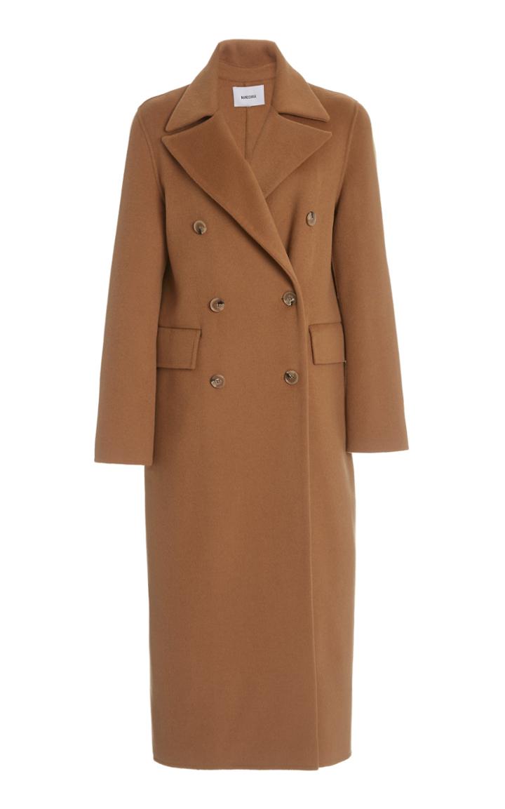Nanushka Lana Wool Silk Double-breasted Coat