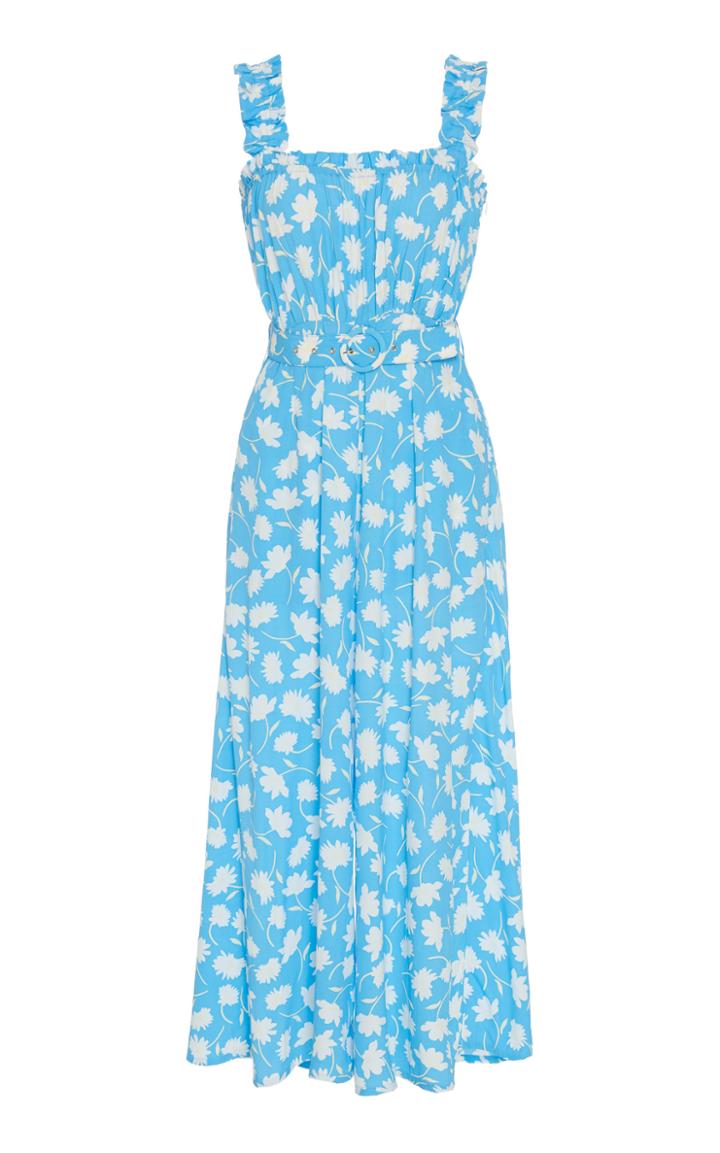 Faithfull The Brand Dolores Belted Floral-print Crepe Jumpsuit