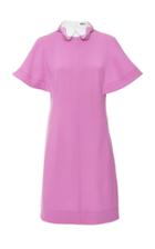 Lela Rose Lace-trimmed Wool-blend Cady Mini Dress