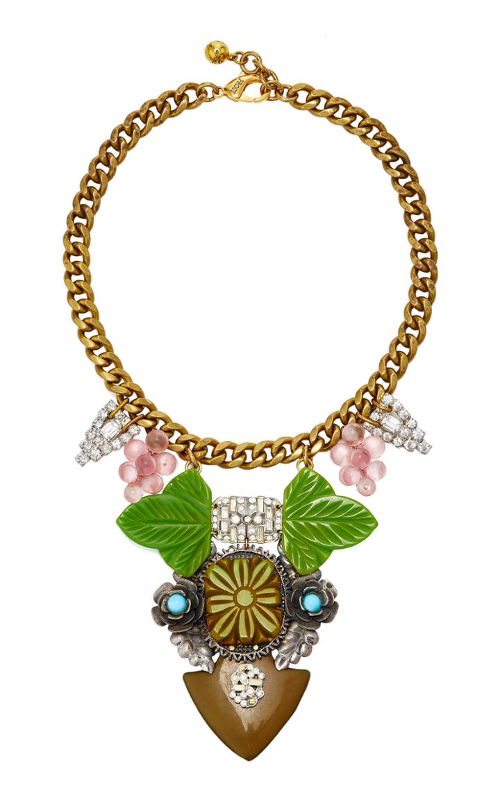 Lulu Frost One-of-a-kind Vintage 100 Year Leaves & Grape Necklace