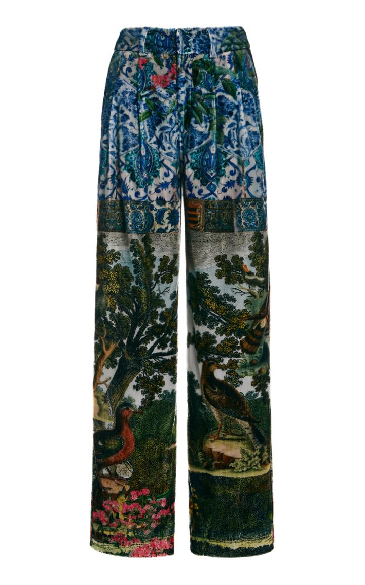 Moda Operandi Libertine Ottoman And Pirate Bird Printed Velvet Trousers