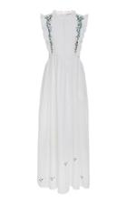 Banjanan Kavita Embellished White Cotton Maxi Dress