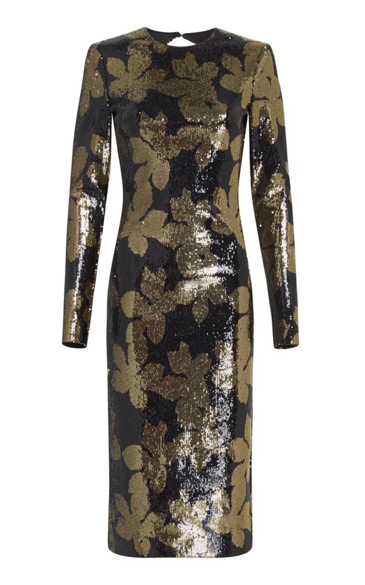 Moda Operandi Rebecca Vallance Lepore Cutout Floral Sequined Midi Dress