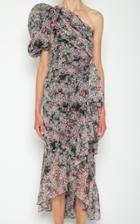Moda Operandi Giambattista Valli Floral One Shoulder Silk Dress