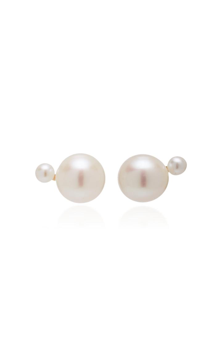 Sarah & Sebastian Buoy Silver Pearl Hoops Earrings