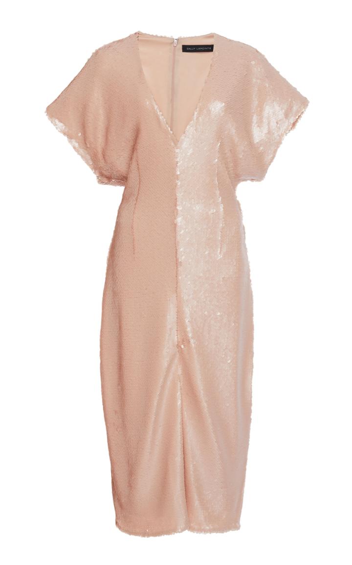 Sally Lapointe Stretch Sequin Cap Sleeve Dress