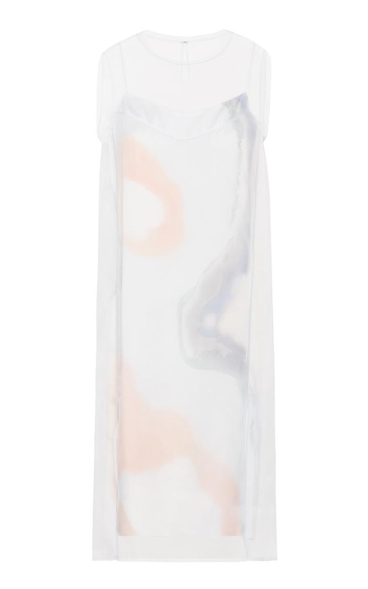 Marina Moscone Sheer Midi Dress