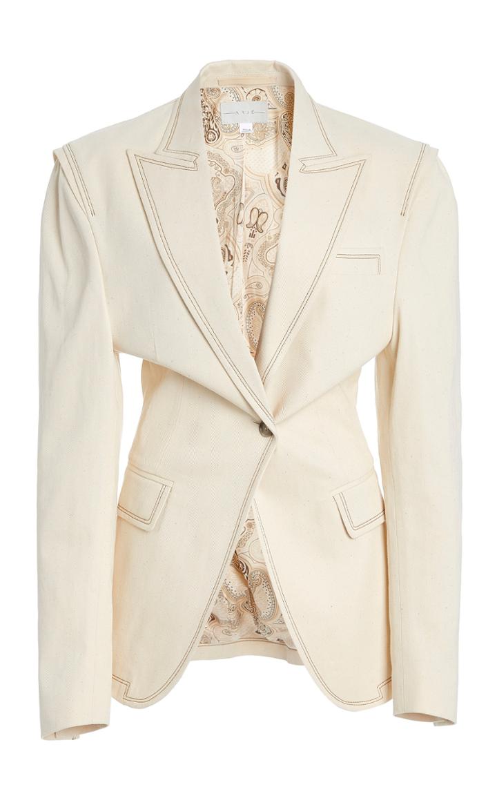 Moda Operandi Arj Dani Wide Shoulder Cotton Blazer