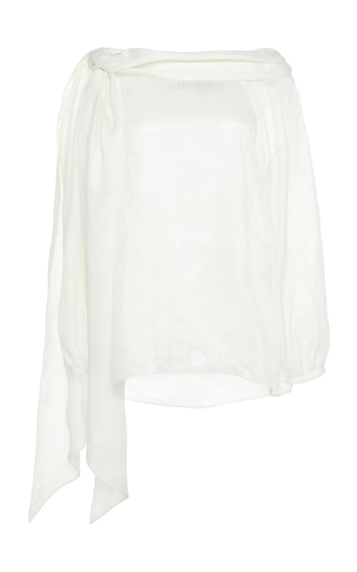 Martin Grant Tie Detail Linen-blend Top