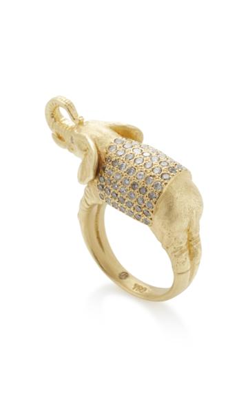 Lfrank Diamond Pave Grand Elephant Ring