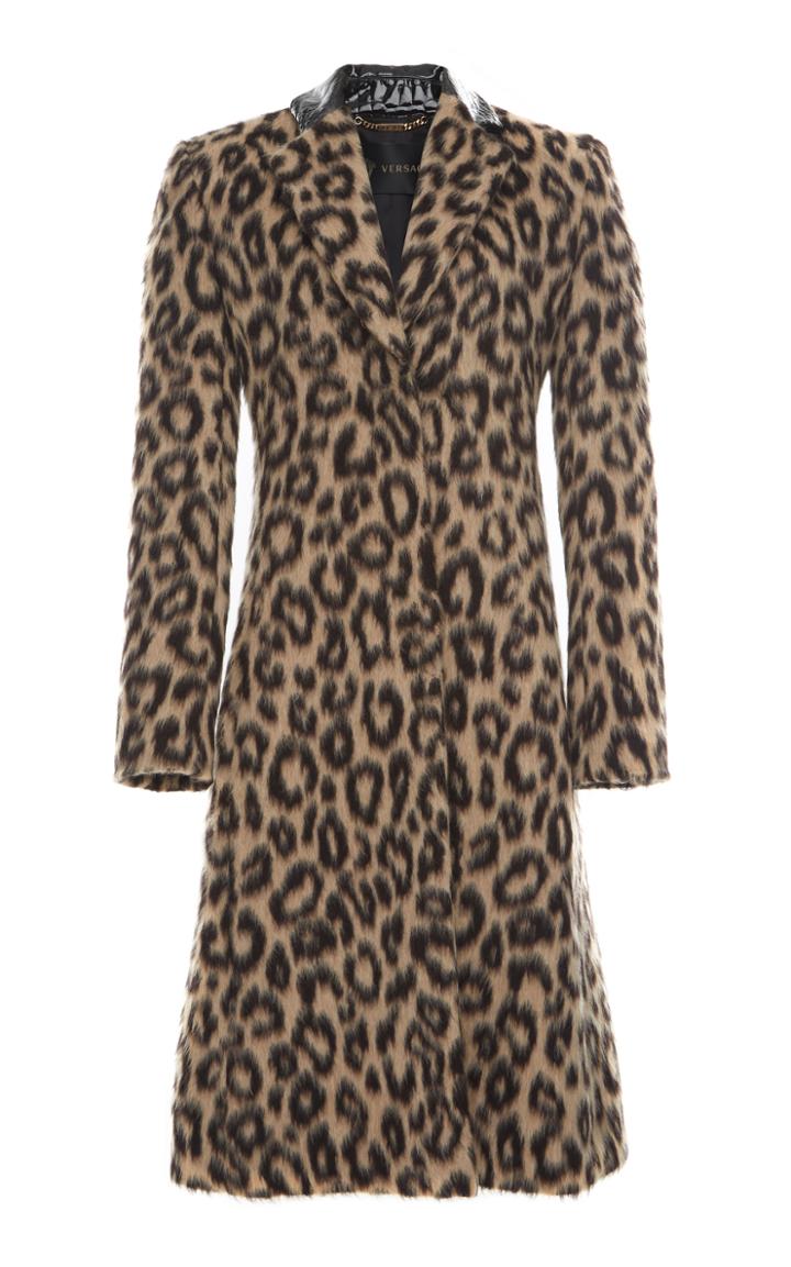 Versace Leopard Jacquard Cloth Coat
